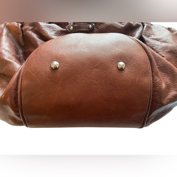 Vera Pelle Lavorazione Artigianale Italian Leather Tote Shoulder Bag Brown - Picture 3 of 10